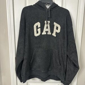 Vintage Y2K 2000's Gap spell out grey hoodie with white logo. M